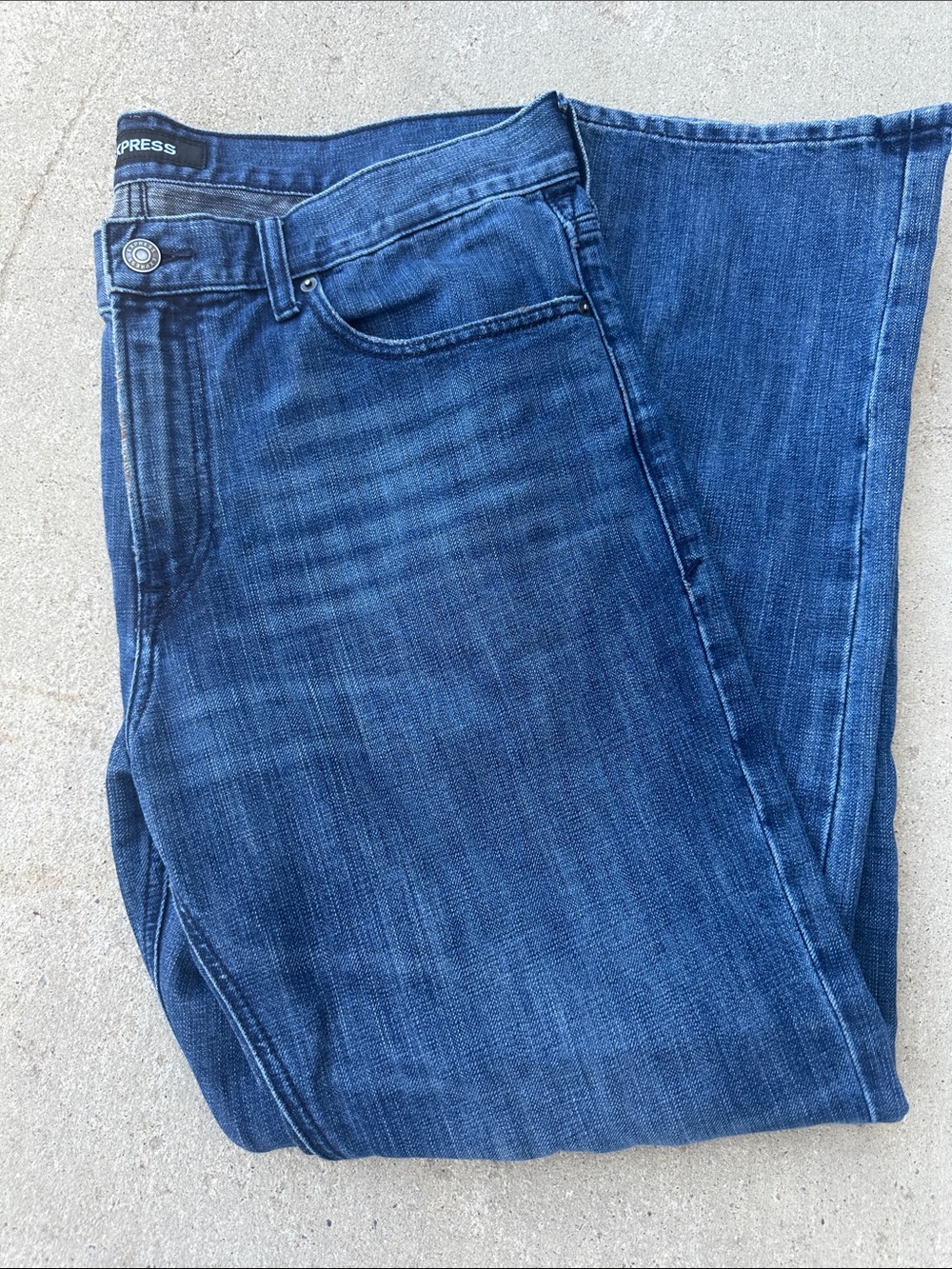 Express Men's Dark Blue Straight-Leg Jeans
